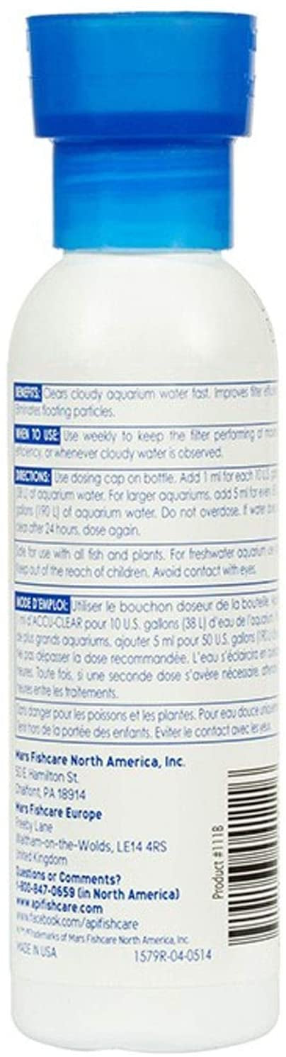 API Accu-Clear Clears Cloudy Aquarium Water [Aquarium Supplies for Aquarium] 4 oz