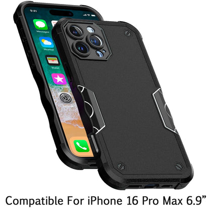 For Apple iPhone 16 Pro Max (6.9") Slim Tough Shockproof Hybrid Heavy Duty Dual Layer TPU Bumper Rugged Rubber Armor Case Cover