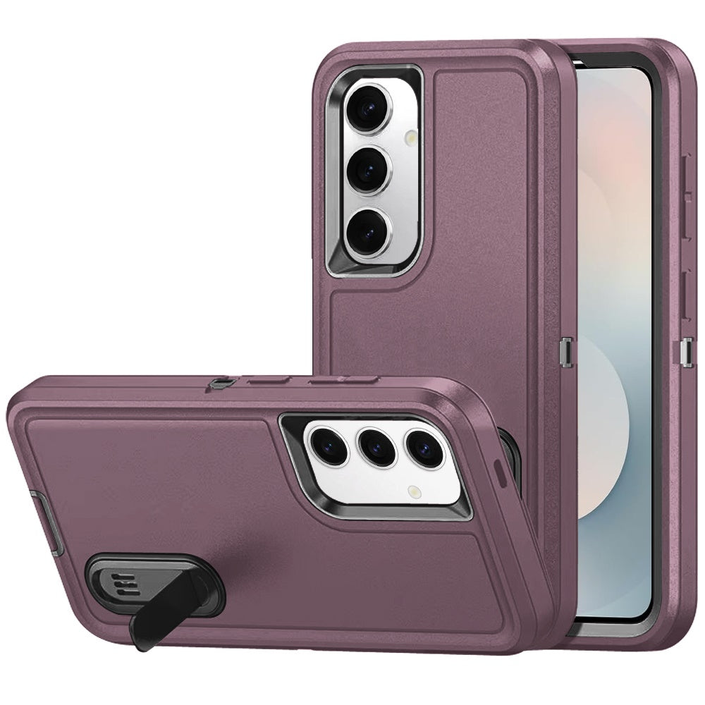 For Samsung Galaxy S26 Hybrid 3 Layers Hard 3in1 Shockproof with Kickstand Heavy Duty Hard TPU Rubber Anti-Drop Case Cover