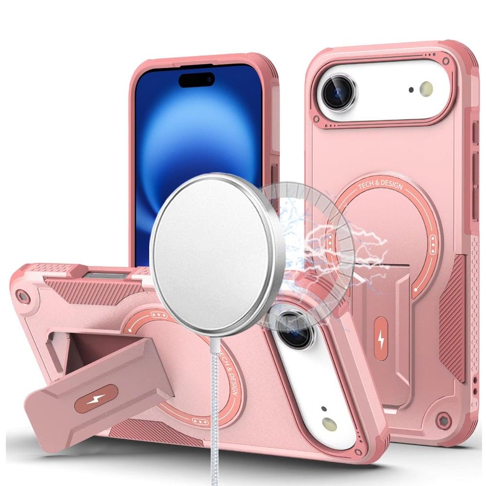 For Apple iPhone 17 Air (6.6") Magnetic Invisible Kickstand Holder with Magsafe, Slim Fit Shockproof Hybrid Military Grade Heavy Duty Case Cover