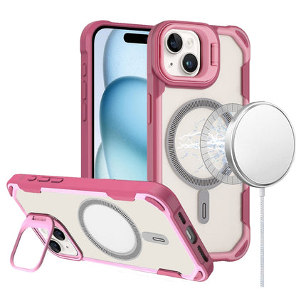 For Apple iPhone 14 /13 Magnetic Circle Hybrid with Camera Stand, Compatible with MagSafe, Shockproof Protective Case Cover