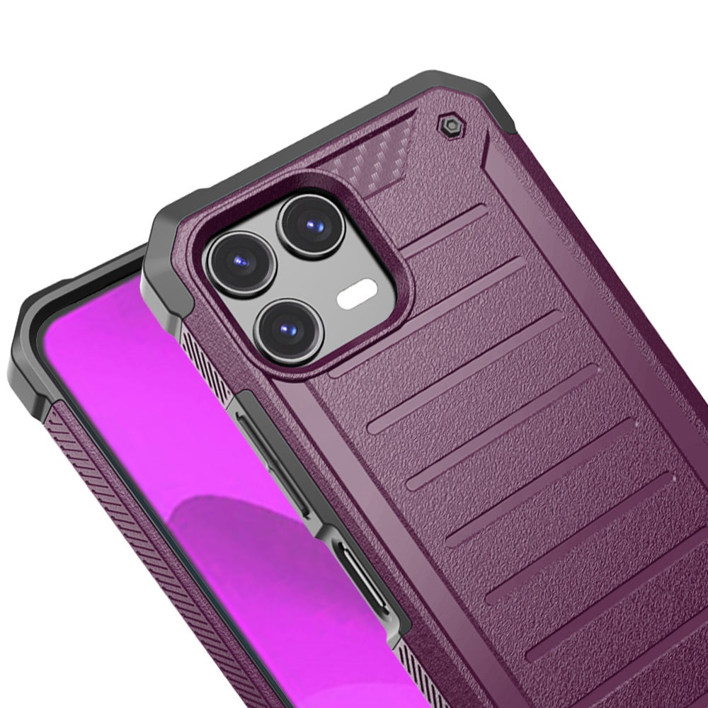 For T-Mobile Revvl 8 Pro Tough Lined Design Hybrid Shockproof Protective Rugged TPU Hard PC with Durable Grip Case Cover