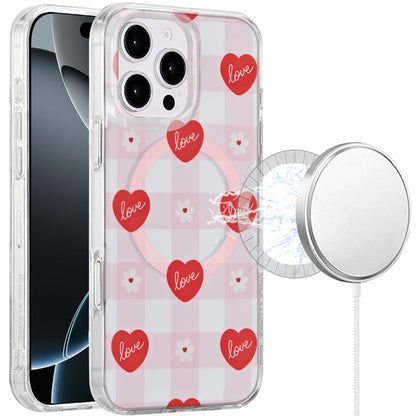 For iPhone 16 Pro Max (6.9") Stylish Pattern Fashion IMD Printed Design TPU Double Layer Slim Shockproof with Magnetic Back Case Cover