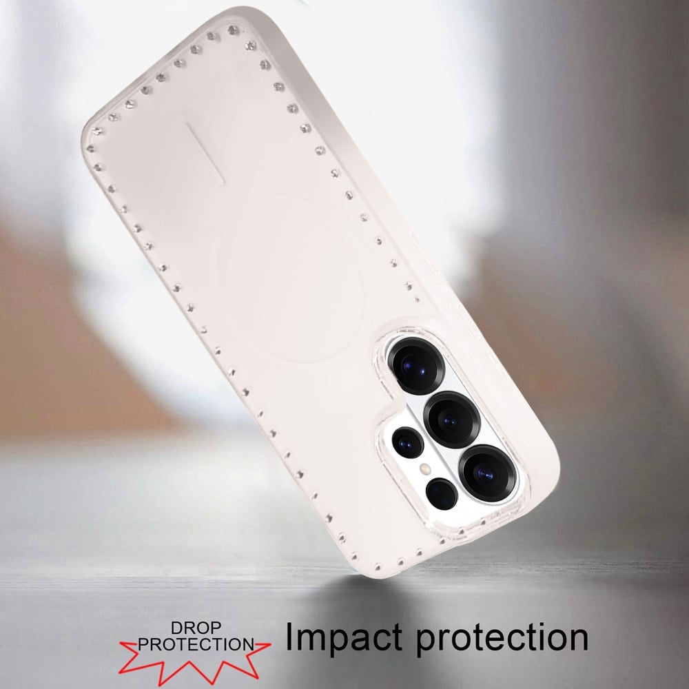 Phone Case for Samsung Galaxy S25 Ultra Magnetic Frosted Diamond Bling Edge Hybrid Shockproof Protective Matte Grip Durable Anti Scratch Premium Slim Cover