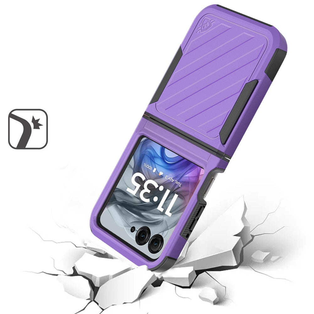 For Motorola Razr 2025 Hybrid lined shockproof dual layer Rugged 2in1 Hard PC & Silicone TPU Non Slip Textured Tough Armor Case Cover