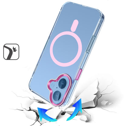 For Apple iPhone 17 Clear Transparent Case Matching Circle Design, Hybrid TPU Hard Shell, Support Magsafe Charger Case Cover