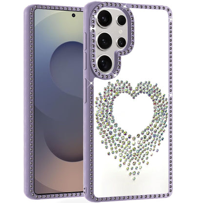 For Samsung Galaxy S25 Ultra Angel Hearts Glitter Shimmer Diamond Edge Hybrid Drop Protection Shockproof Design Case Cover