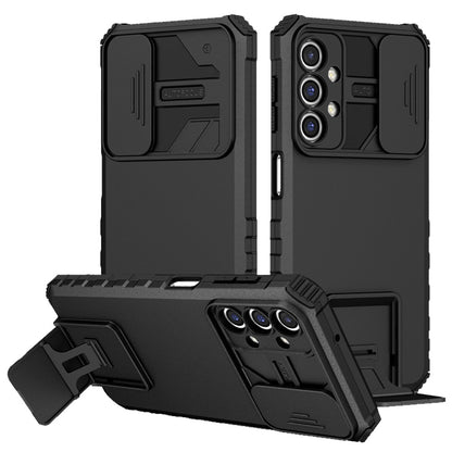 For Samsung Galaxy A52 5G Hybrid Hard PC & TPU Rubber Shockproof with Kickstand & Covered Camera Protection Case Cover Black