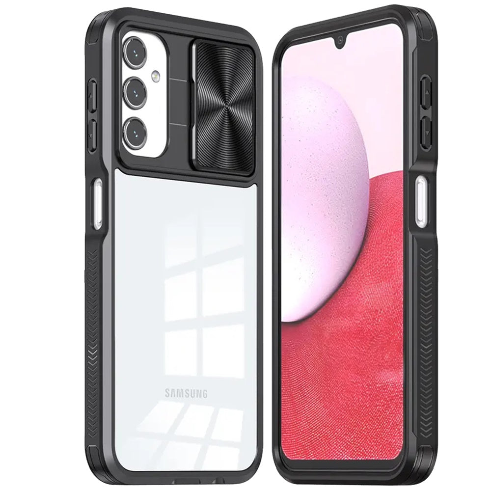 For Samsung Galaxy S25 Ultra Hybrid Cases with Sliding Camera Cover Transparent Shockproof Bumper TPU Protective Case Cover