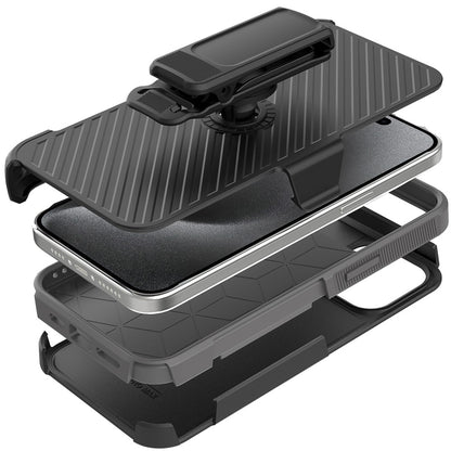 For Motorola Moto G Power 5G 2027 Rugged 2in1 Armor Combo Belt Clip Holster, Non-Slip Tough Hybrid lined Shockproof Case Case Cover