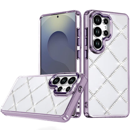 For Samsung Galaxy S26+ / S26 Plus Gem Glitter Diamond Bling Clear Hybrid TPU Cover, Colorful Shockproof Protective Back, Slim Fit for Women Girls Case Cover Dark Purple
