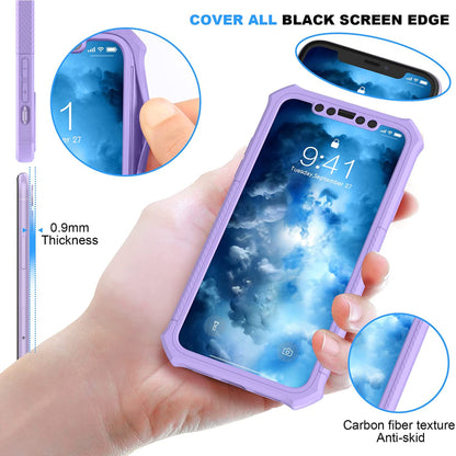 For TCL K24 /TCL K23 Hybrid 2in1 Front Bumper Frame Cover Square Edge Shockproof Soft TPU + Hard PC Anti-Slip Heavy Duty Case Cover Purple