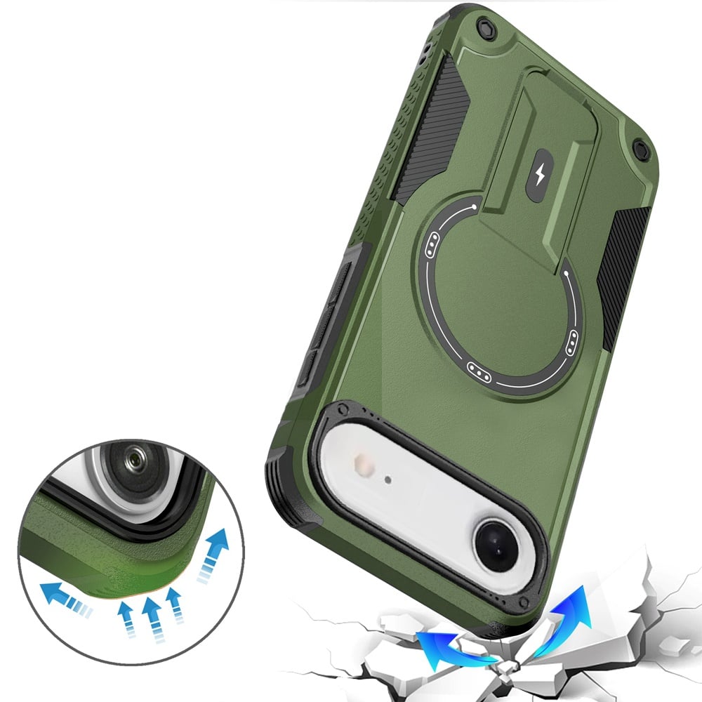 For Apple iPhone 17 Air (6.6") Magnetic Invisible Kickstand Holder with Magsafe, Slim Fit Shockproof Hybrid Military Grade Heavy Duty Case Cover