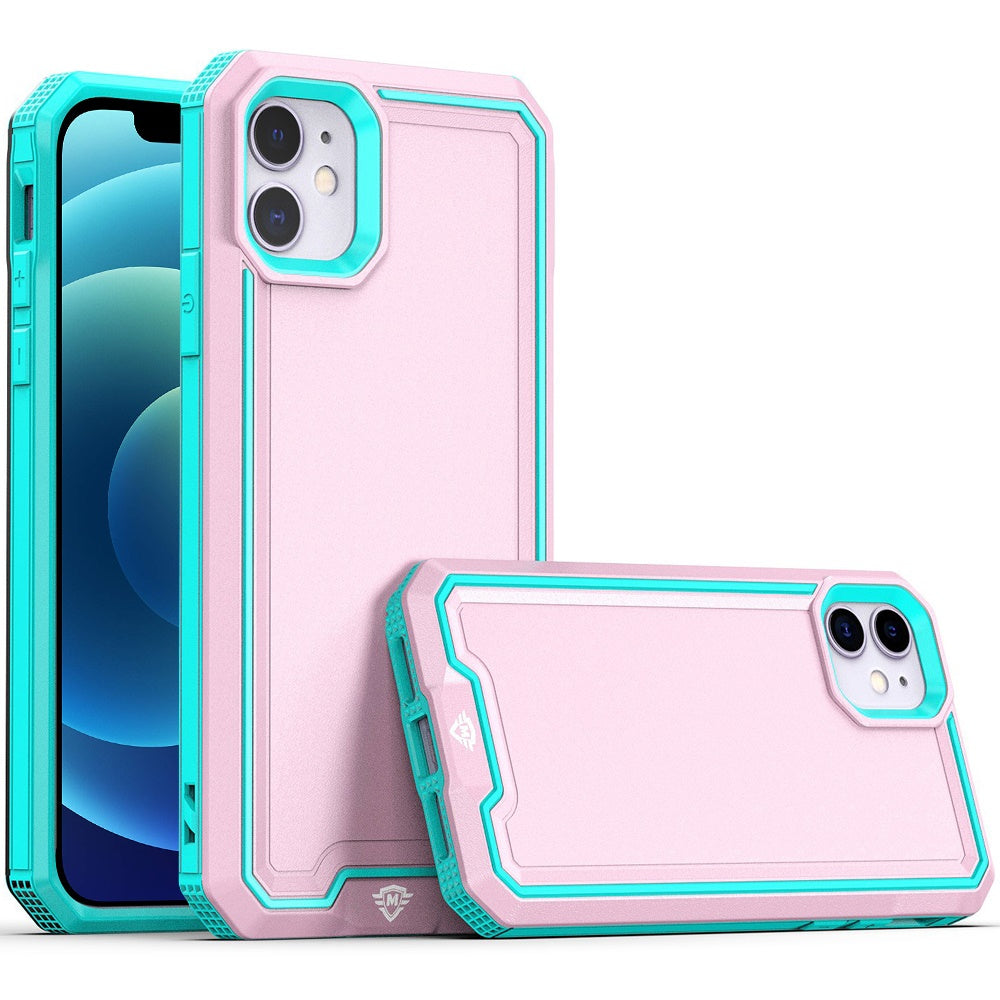 For Apple iPhone 17E /16E Premium Fused Hybrid Tough Strong Hard PC TPU Rubber Shockproof Drop Protection Impact Case Cover Pink