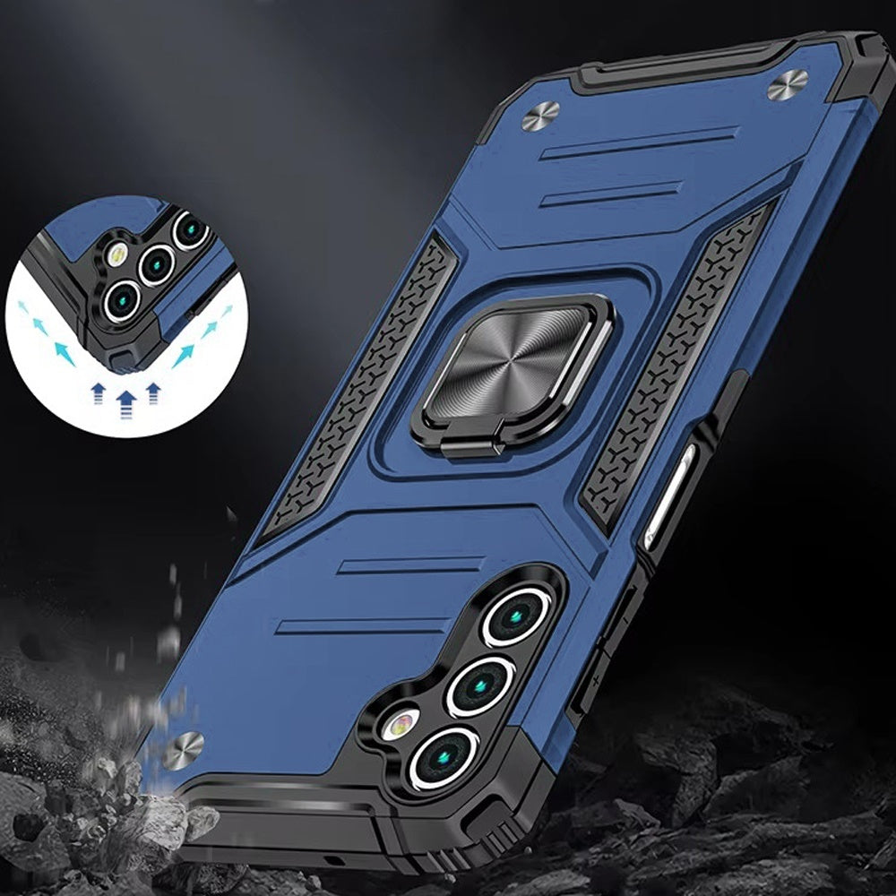 For Samsung Galaxy A17 5G Armor Hybrid Magnetic Stand with Ring Holder Kickstand Shockproof Heavy-Duty Durable Rugged TPU Dual Layer Case Cover