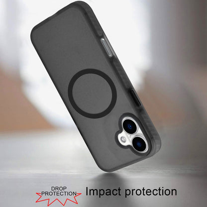 For Apple iPhone 16 Plus (6.7") Matte Skin Hybrid TPU with Magnetic Circle MagSafe Compatible, Military Grade Shockproof Slim Fit Case Cover