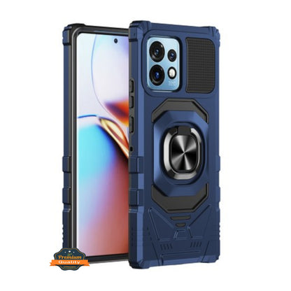 For Motorola Moto G Power 5G 2026 Hybrid Magnetic Car Mount Ring Kickstand Stand Holder Full-Body Armor Protective [Military Grade] Case Cover