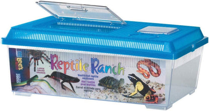 Lees Reptile Ranch Ventilated Reptile and Amphibian Rectangle Habitat with Lid [Reptile Supplies] Large - 1 count