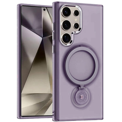 For Samsung Galaxy S25 Ultra MagSafe Compatible with 360° Ring Stand, Magnetic Kickstand, Slim Hybrid Protective Case Cover