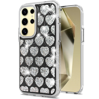 For Samsung Galaxy S25 /S24 Sparkly 3D Design Diamond Shockproof Protective Bling Glitter Rhinestone Hybrid Skin PC & TPU Case Cover