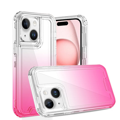For Samsung Galaxy A26 Hybrid 3-in-1 Clear Case - Two-Tone Transparent Shockproof TPU + Hard Protective Frame Case Cover Clear + Pink