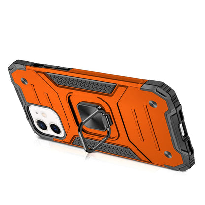 For Apple iPhone 11 Armor Hybrid Magnetic Stand with Ring Holder Kickstand Shockproof Heavy-Duty Durable Rugged TPU Dual Layer Case Cover Cosmic Orange