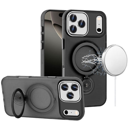 For Apple iPhone 17 Pro (6.3") MagSafe Compatible with 360° Ring Stand, Magnetic Kickstand, Slim Hybrid Protective Case Cover Black