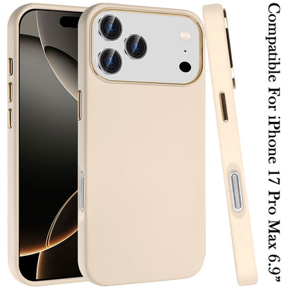 For Apple iPhone 17 Pro Max (6.9") Slim Classic Hybrid Around Rubber Gummy Gel Slick Hard PC Silicone TPU Chromed Button Case Cover Teal