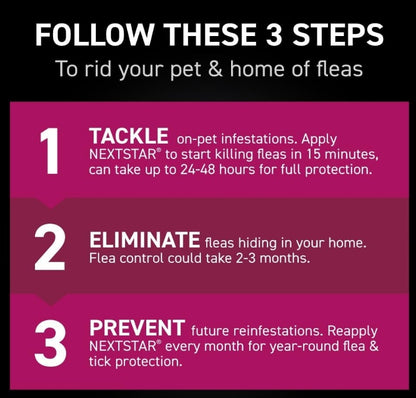 NextStar Flea and Tick Topical Treatment for Cats [Cat Supplies for Dog] 3 count