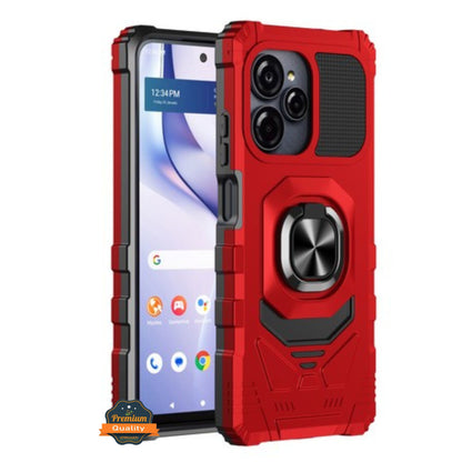 For AT&T Propel 3 Hybrid Magnetic Car Mount Ring Kickstand Stand Holder Full-Body Armor Protective [Military Grade] Case Cover