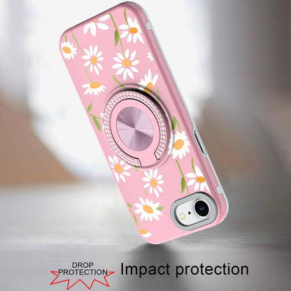 For Apple iPhone 17 Pro Pattern Design Hybrid with Invisible Ring Stand & Magnetic Back, Shockproof Protective Grip Case Cover