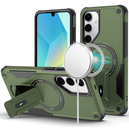 For Samsung Galaxy A16 5G Magnetic Invisible Kickstand Holder with Magsafe, Slim Fit Shockproof Hybrid Military Grade Heavy Duty Case Cover