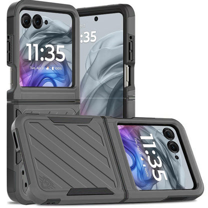For Motorola Razr 2025 Hybrid lined shockproof dual layer Rugged 2in1 Hard PC & Silicone TPU Non Slip Textured Tough Armor Case Cover