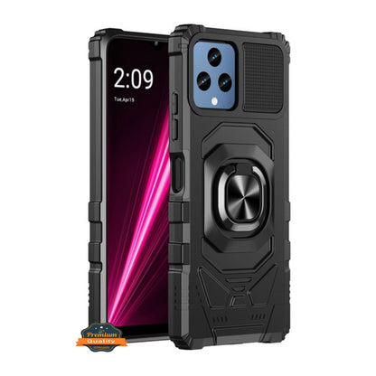 For Motorola Moto G Power 5G 2025 Hybrid Magnetic Car Mount Ring Kickstand Stand Holder Full-Body Armor Protective [Military Grade] Case Cover