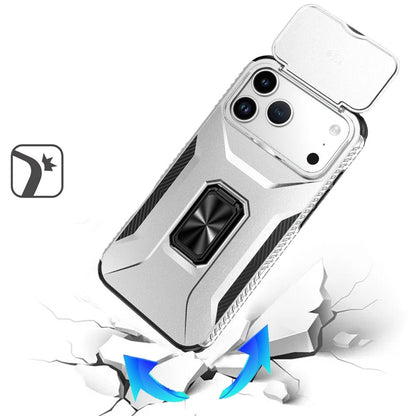 For Apple iPhone 17 Pro Max (6.9") Case, Camera Cover with Magnetic Rotation Ring Stand, Military Grade Hybrid Hard TPU Shockproof Case Cover