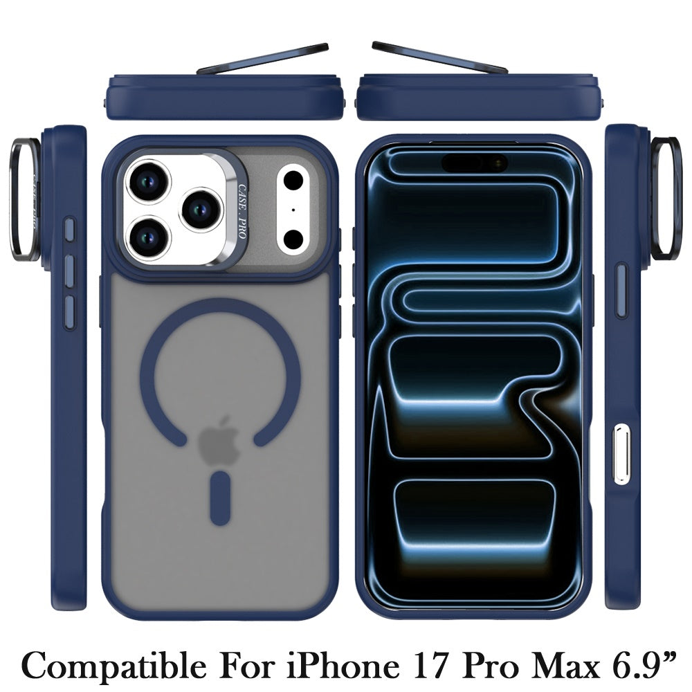 Phone Case for Apple iPhone 17 Pro Max (6.9") Magnetic Shockproof Hybrid Camera Stand Guard Anti Slip Rubber Durable Protective Matte Design Cover
