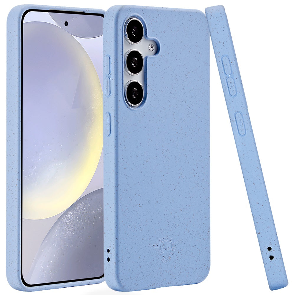 For Samsung Galaxy S24+ Plus Wheat Fiber Eco Slim Shock Protection Durable Grip Lightweight Bio Material Design for Plus Series Case Cover Light Blue