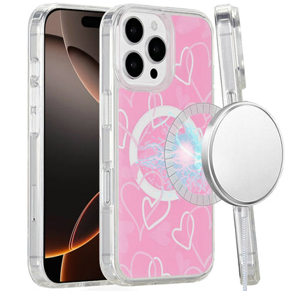 For Apple iPhone 15 Pro Max (6.7") Magsafe Case Cute Pattern Design Durable Shockproof SlimTPU Hard Back [Compatible with Magsafe] Case Cover