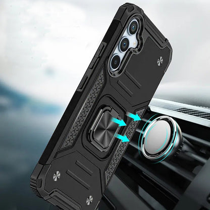 For Samsung Galaxy S26 Ultra Armor Hybrid Magnetic Stand with Ring Holder Kickstand Shockproof Heavy-Duty Durable Rugged TPU Dual Layer Case Cover