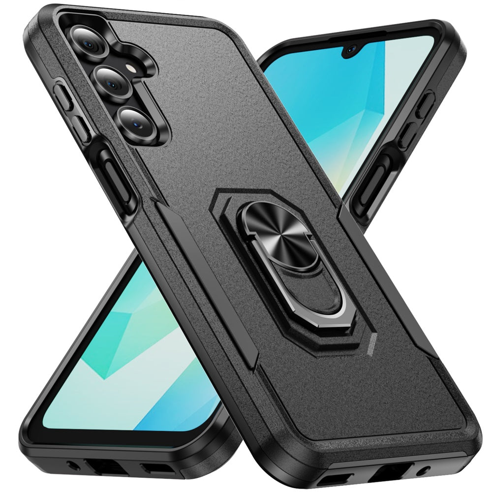 For Samsung Galaxy S26 Hybrid Tough Strong Dual Layer Hard PC TPU with Magnetic Ring Stand Heavy-Duty Armor Design Case Cover