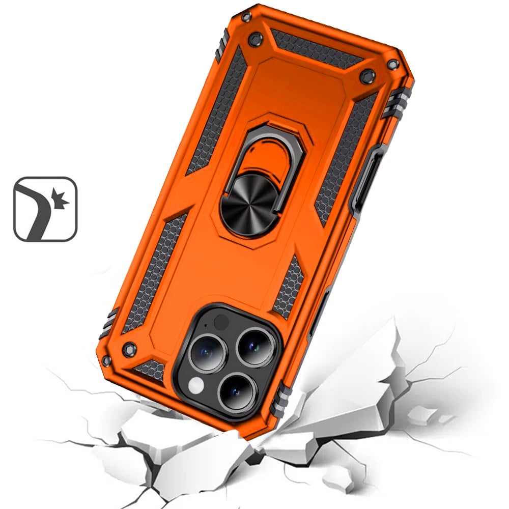For iPhone 16 Pro Max (6.9") Hybrid Shockproof Durable 360 Degree Rotatable Ring Stand Holder Kickstand Fit Magnetic Car Mount Case Cover