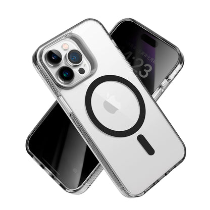 For Samsung Galaxy S22+ Plus 5G MagSafe Compatible Integrated Technology Clean Transparent Hybrid Armor TPU Frame Case Cover Black