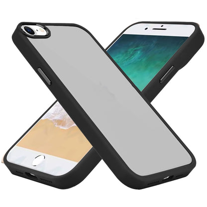 Slim Fit Hybrid Transparent Thick Acrylic with Metal Buttons Frame Protective Hard PC + TPU Shockproof