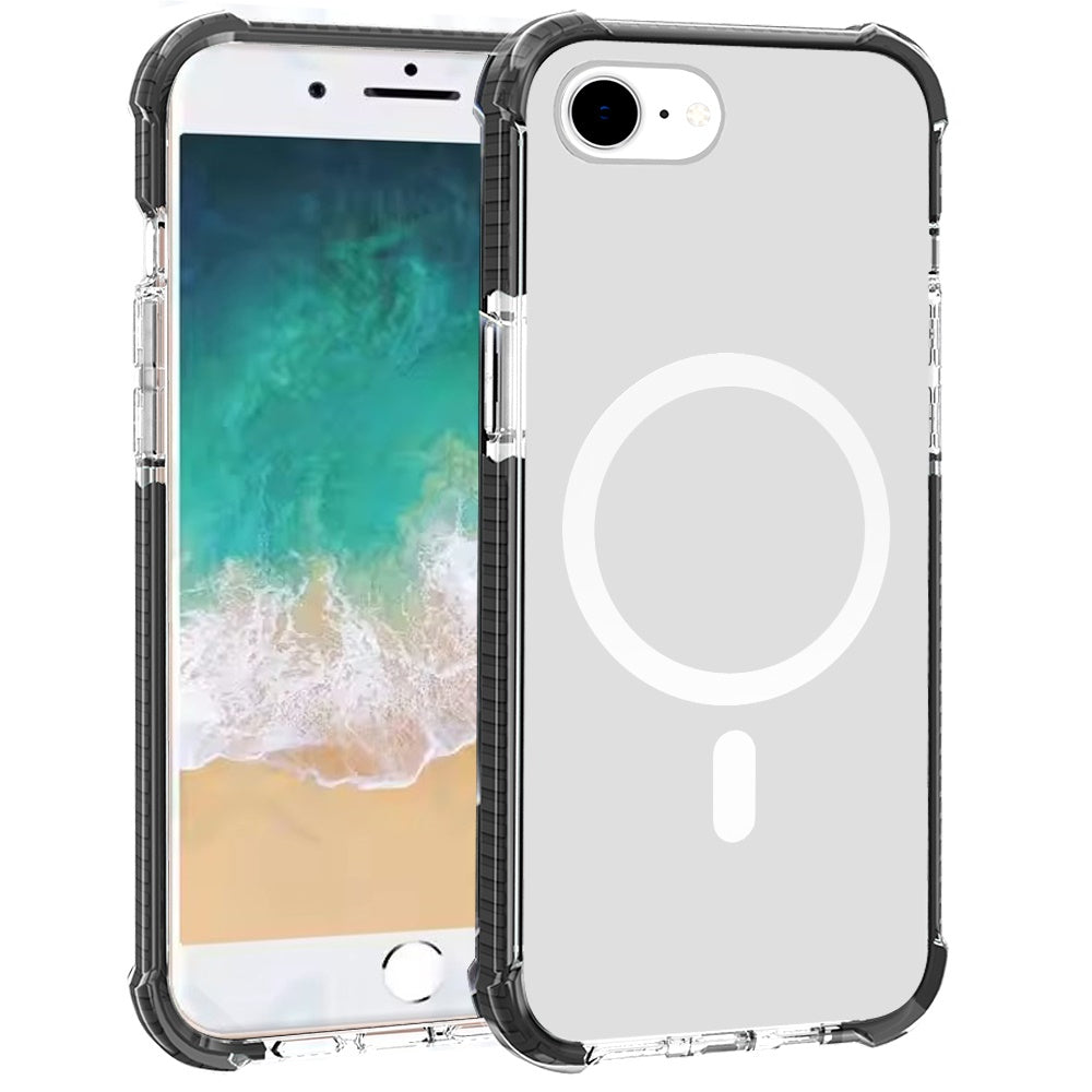 Magnetic Acrylic Case Transparent Back, Rugged Colorful Frame, Shockproof Hybrid, MagSafe Compatible