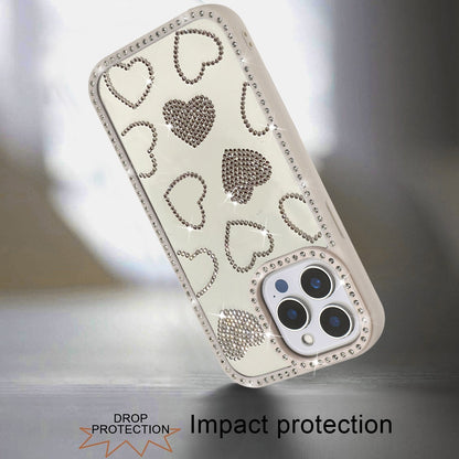 For Samsung Galaxy S26 Spread Love Glitter Shimmer Bling Diamond Edge Hybrid Drop Protection Shockproof Design Case Cover