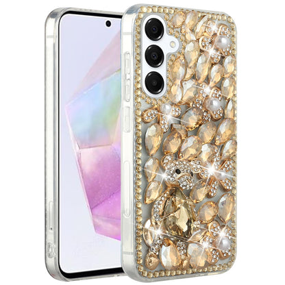 For Samsung Galaxy A36 Bling Crystal 3D Full Diamonds Luxury Sparkle Rhinestone Hybrid Protective Case Cover