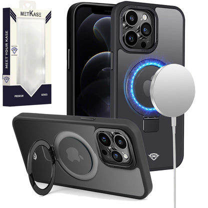 For Apple iPhone 16 Plus (6.7") Premium Magnetic Metal Matte Built-in Compatible with MagSafe Stand Hybrid Shock TPU Case Cover