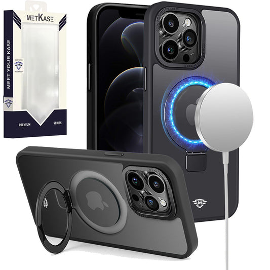 For Apple iPhone 16 Plus (6.7") Premium Magnetic Metal Matte Built-in Compatible with MagSafe Stand Hybrid Shock TPU Case Cover