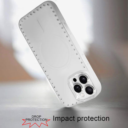Phone Case for Apple iPhone 16 Pro Max Magnetic Frosted Diamond Bling Edge Hybrid Shockproof Protective Matte Grip Durable Anti Scratch Premium Slim Cover