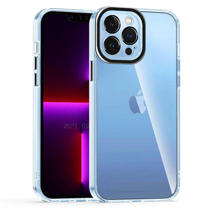 For Samsung Galaxy S26+ / S26 Plus Transparent Clear Hybrid with Matching Metal Buttons and Camera Protection Hard PC + TPU Rubber Case Cover Clear / Black